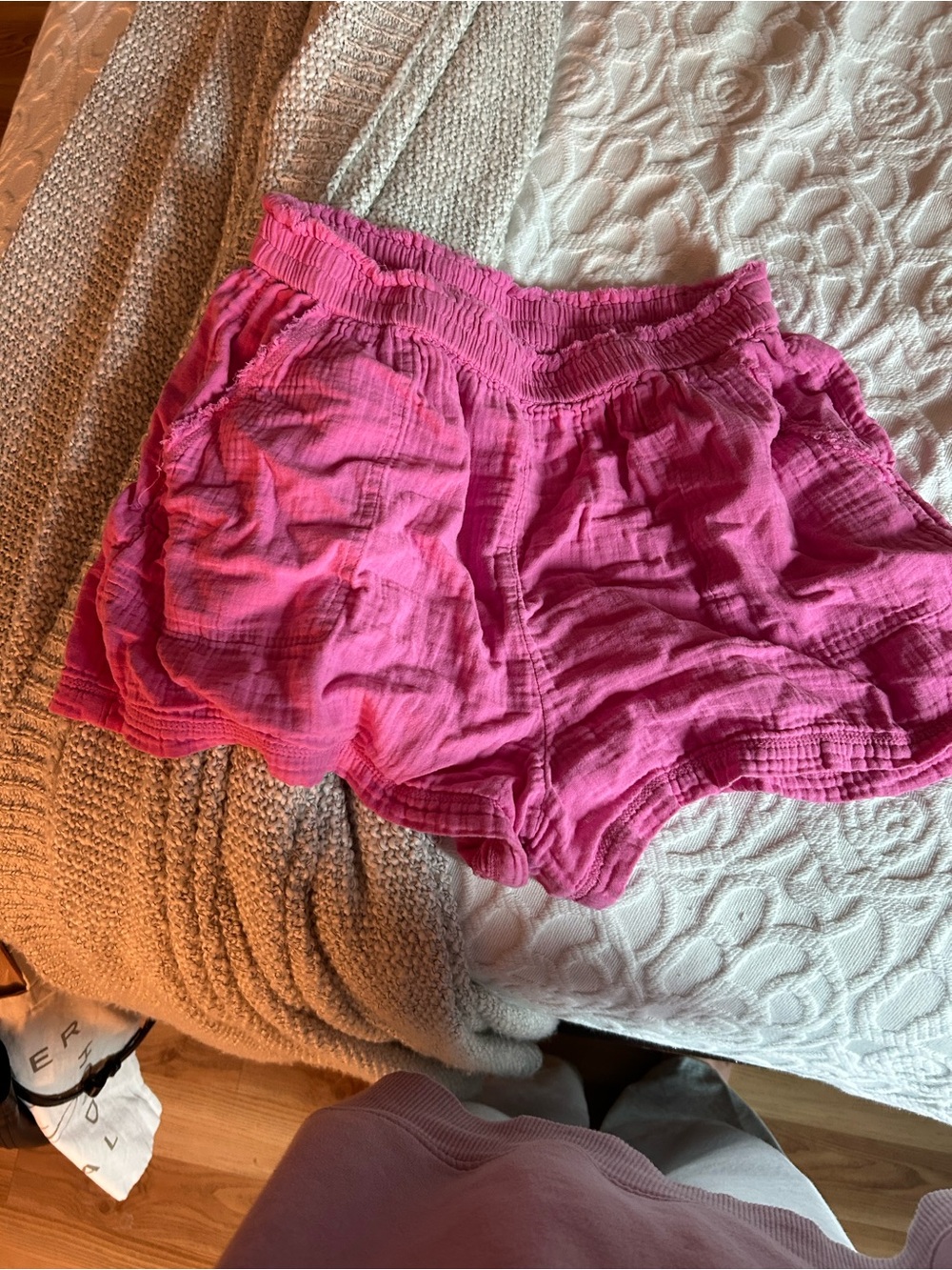 American Eagle Outfitters Hot Pink High-Waist Lightweight Shorts